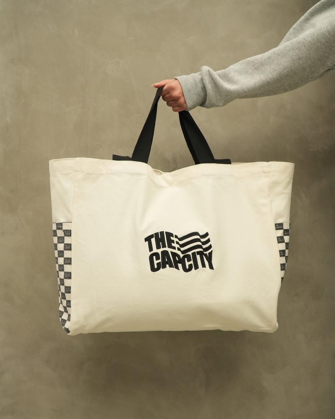 TCC DOUBLE POCKET MONOGRAM TOTE BAG
