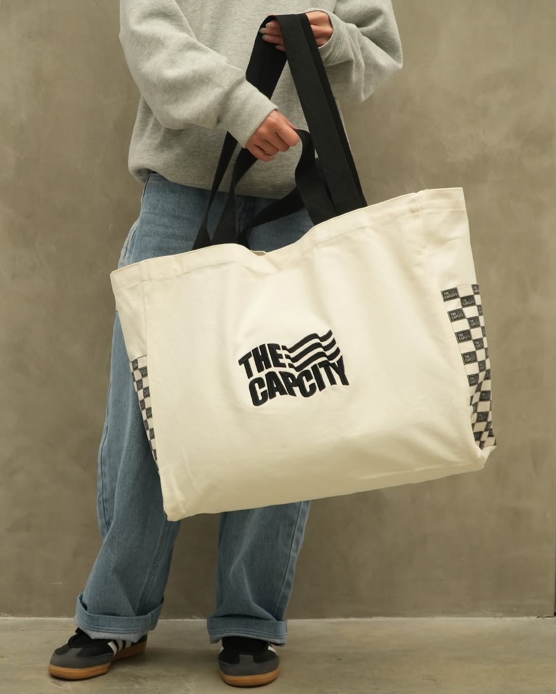 TCC DOUBLE POCKET MONOGRAM TOTE BAG