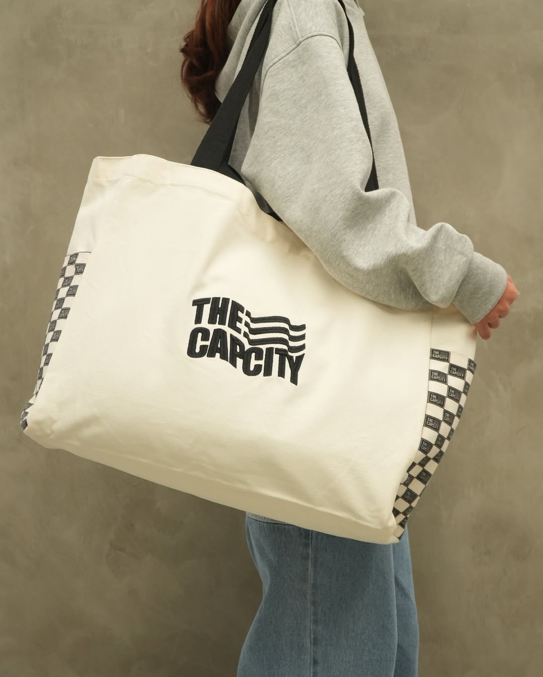 TCC DOUBLE POCKET MONOGRAM TOTE BAG