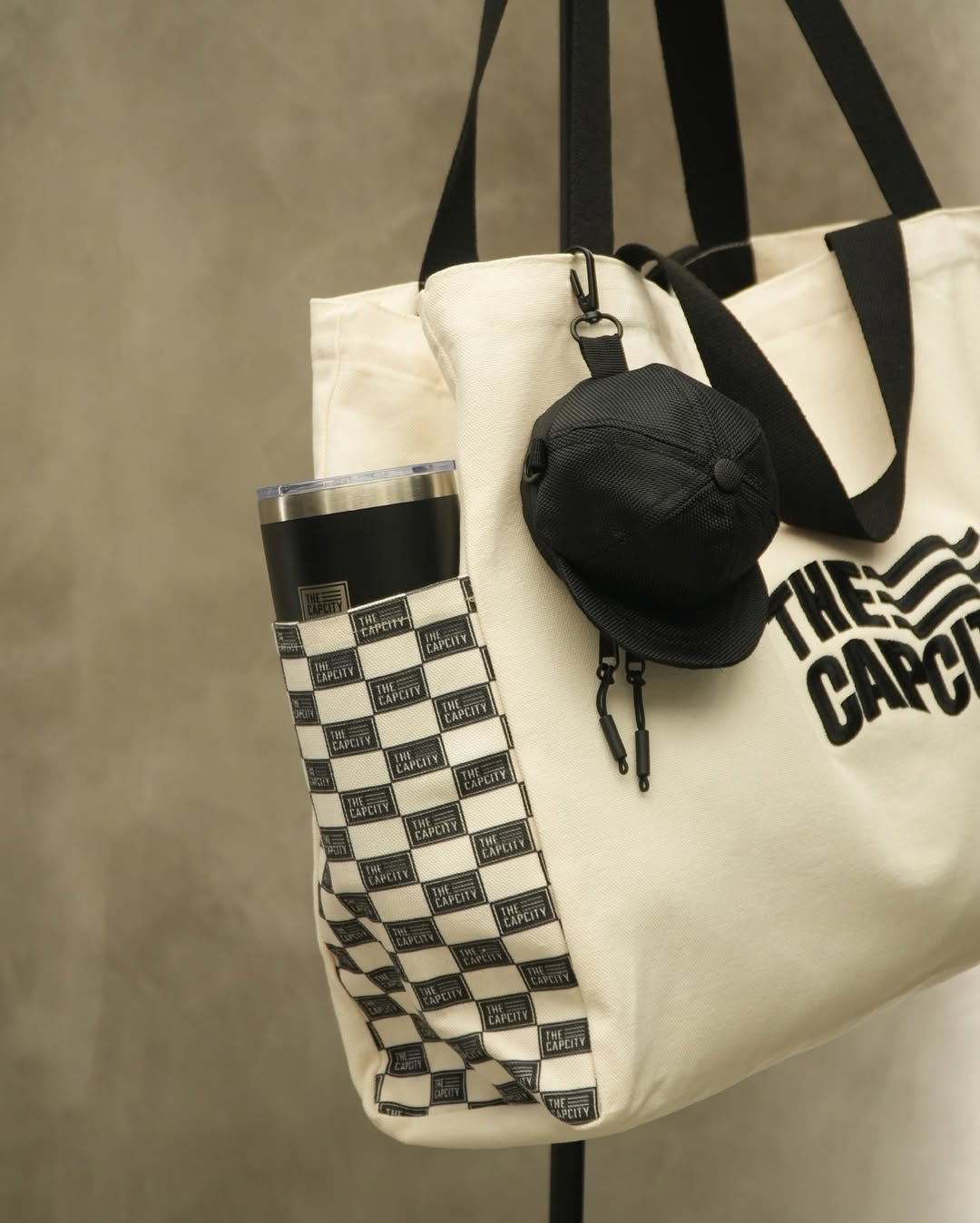 TCC DOUBLE POCKET MONOGRAM TOTE BAG