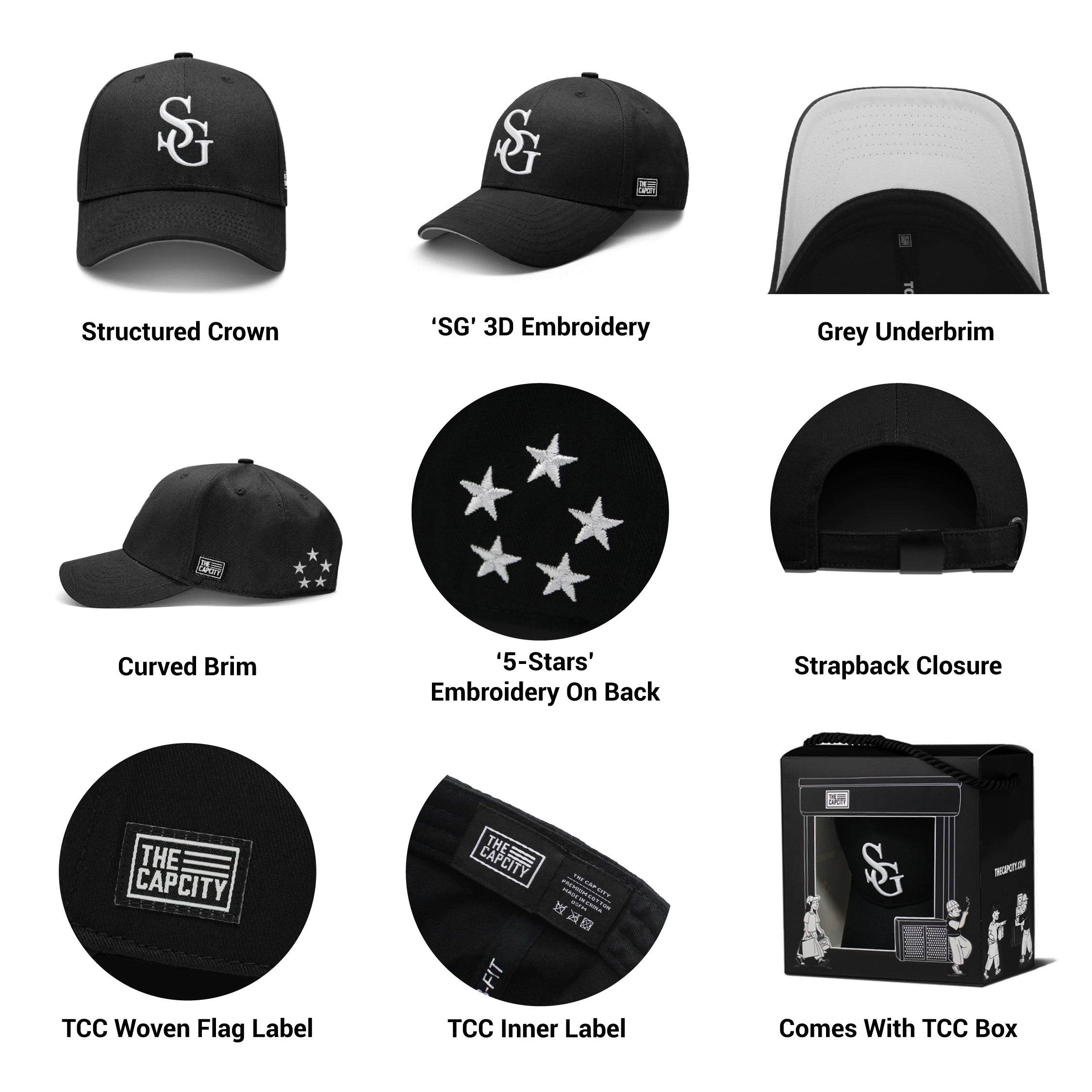 TCC "MIGHTY SG" B-FIT STRAPBACK CAP COLLECTION