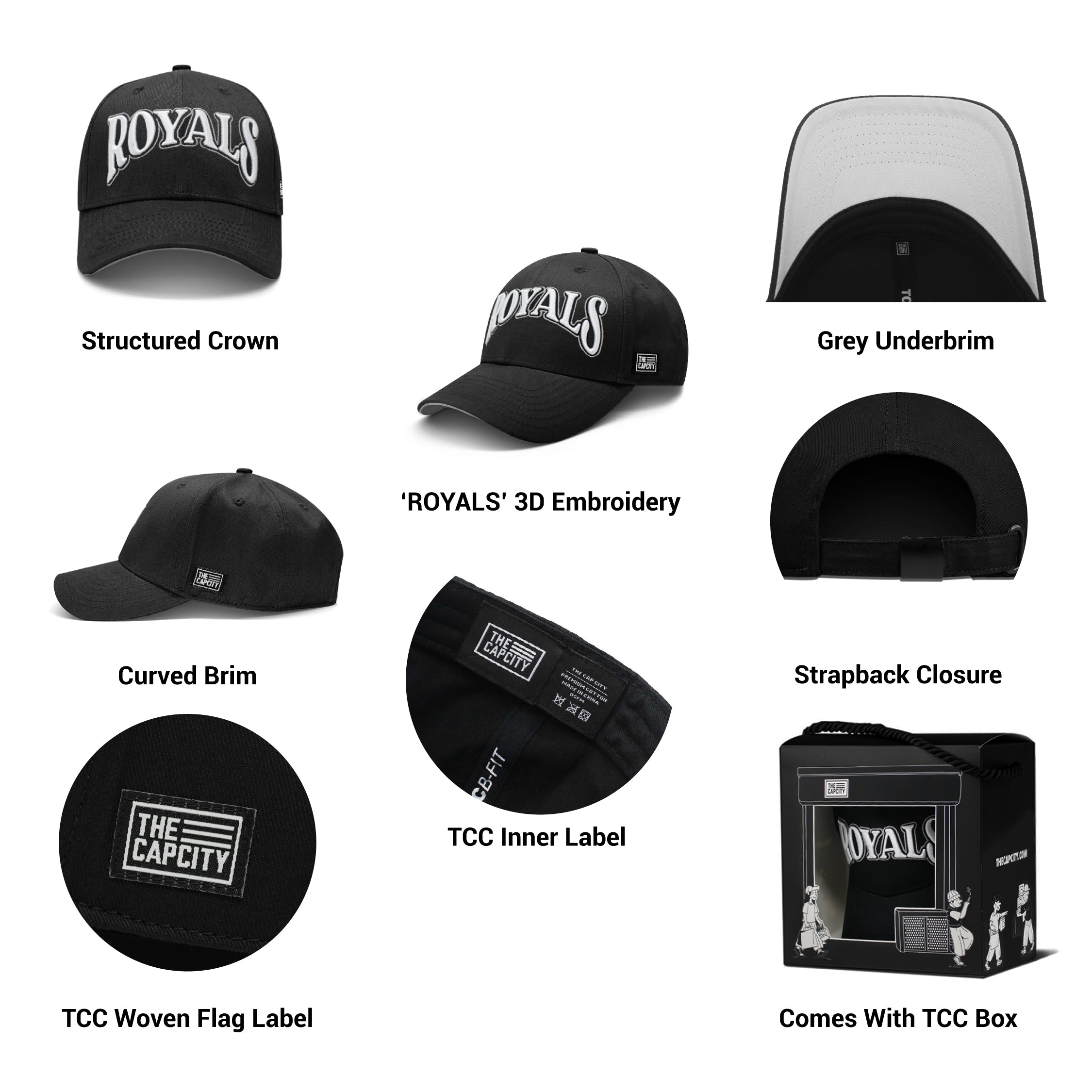 TCC ROYALS B-FIT STRAPBACK CAP COLLECTION