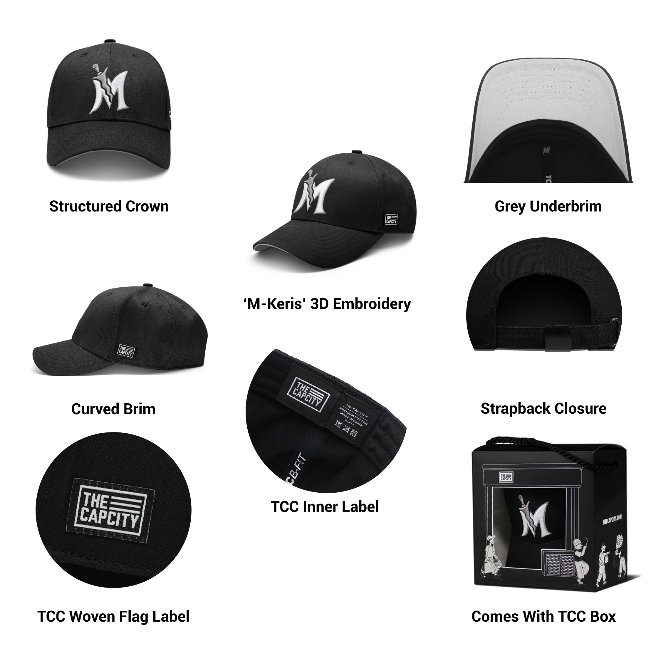 TCC M-KERIS B-FIT STRAPBACK CAP COLLECTION