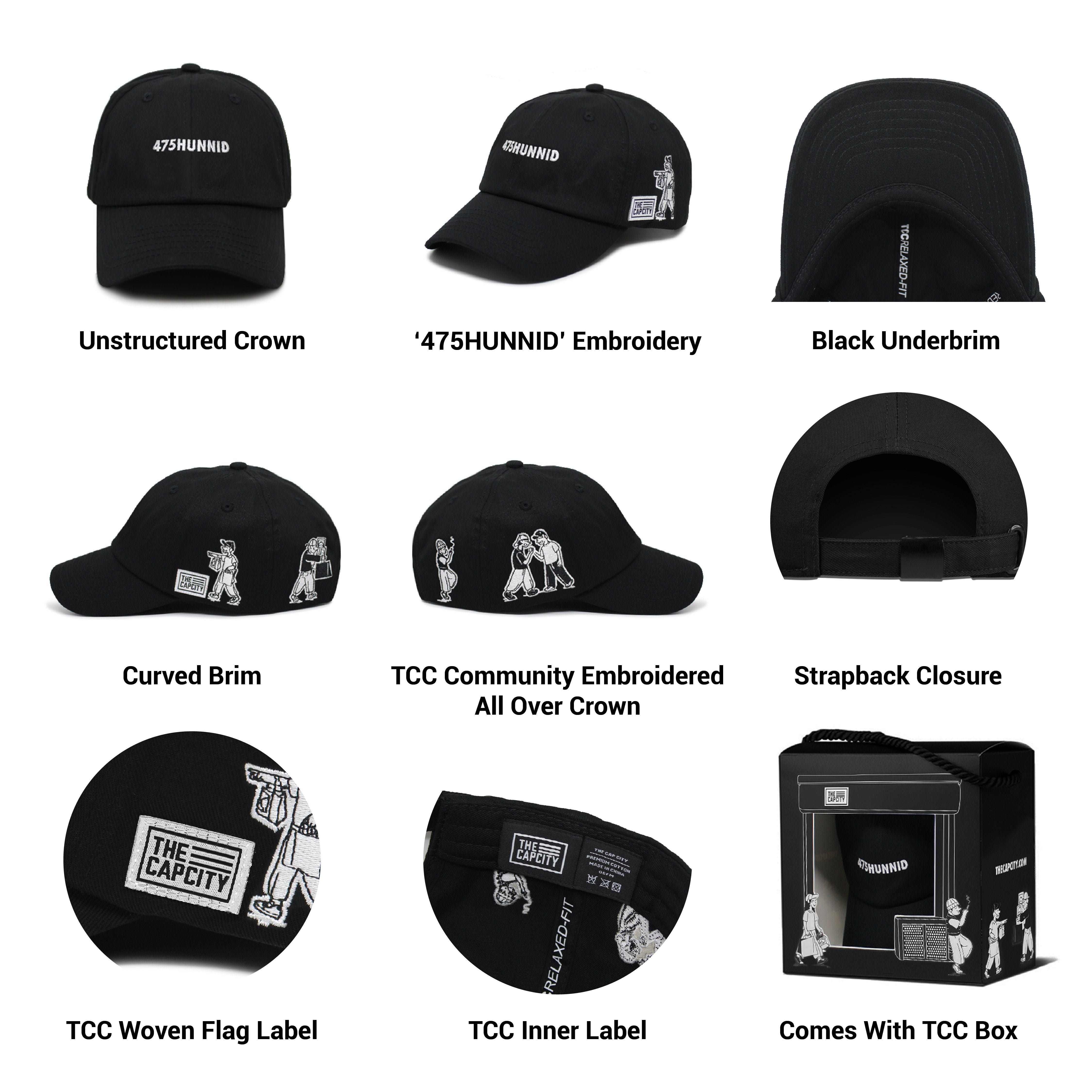 TCC '475HUNNID' RELAXED-FIT STRAPBACK COLLECTION