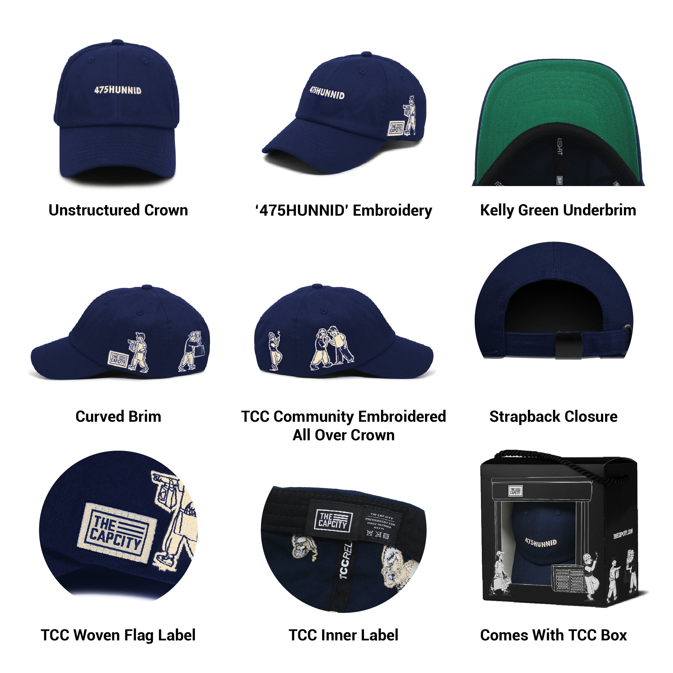 TCC '475HUNNID' RELAXED B-FIT STRAPBACK COLLECTION