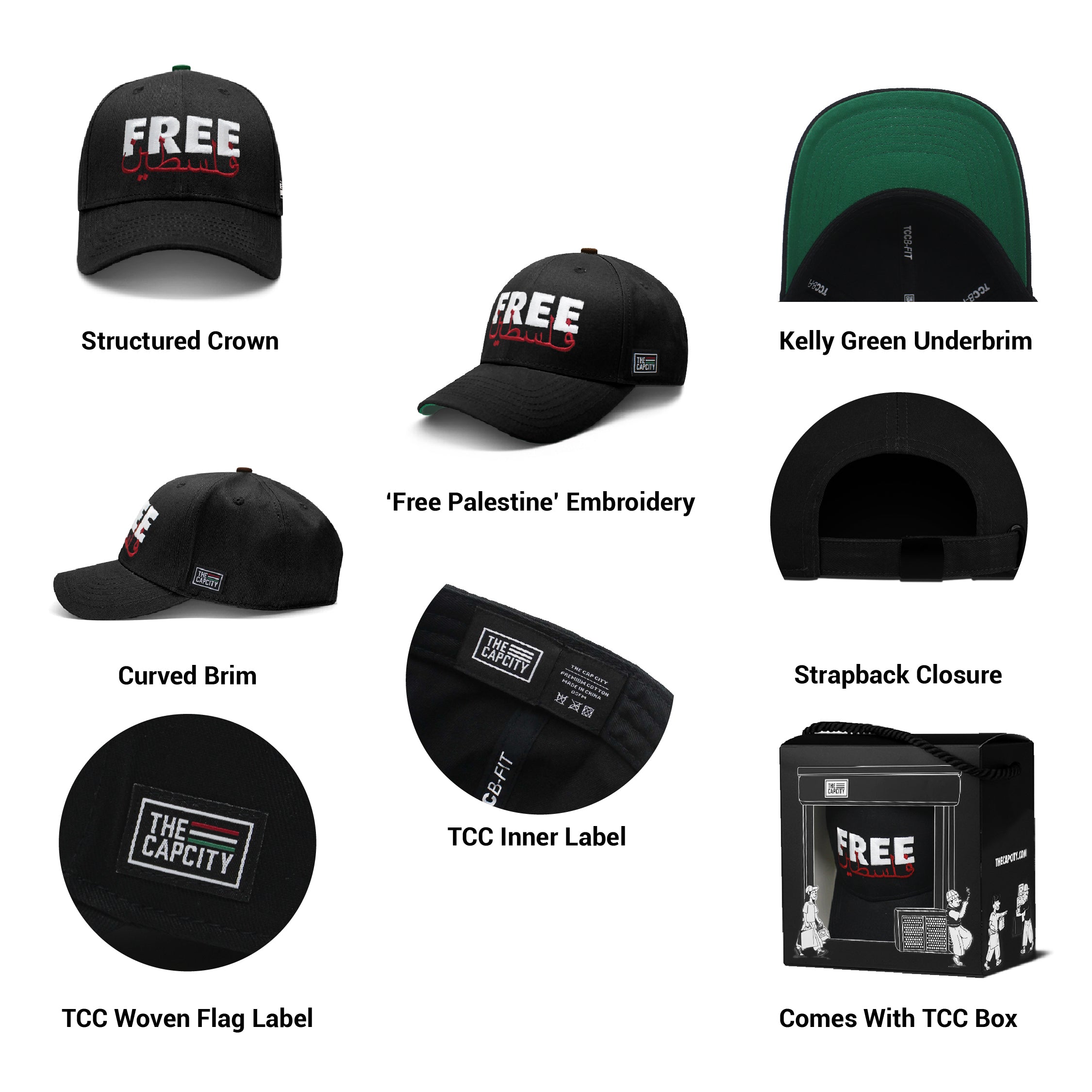 TCC FREE PALESTINE B-FIT STRAPBACK