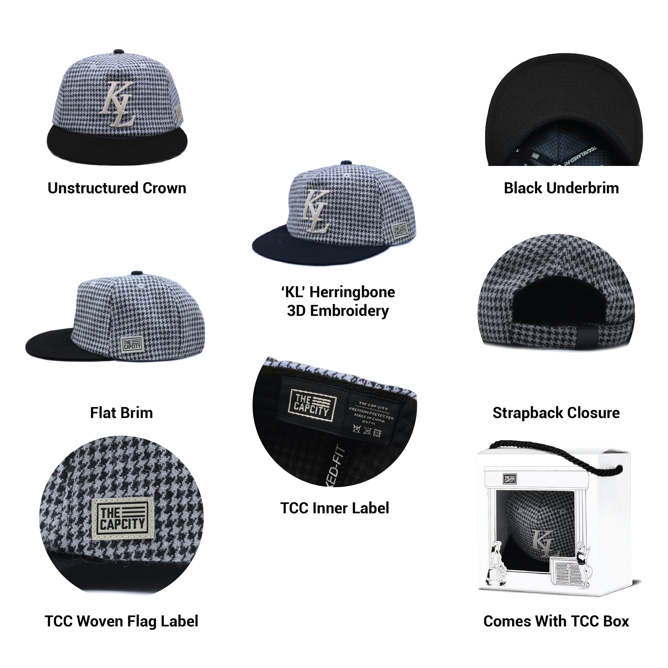 TCC KL LEGACY HOUNDSTOOTH RELAXED-FIT STRAPBACK