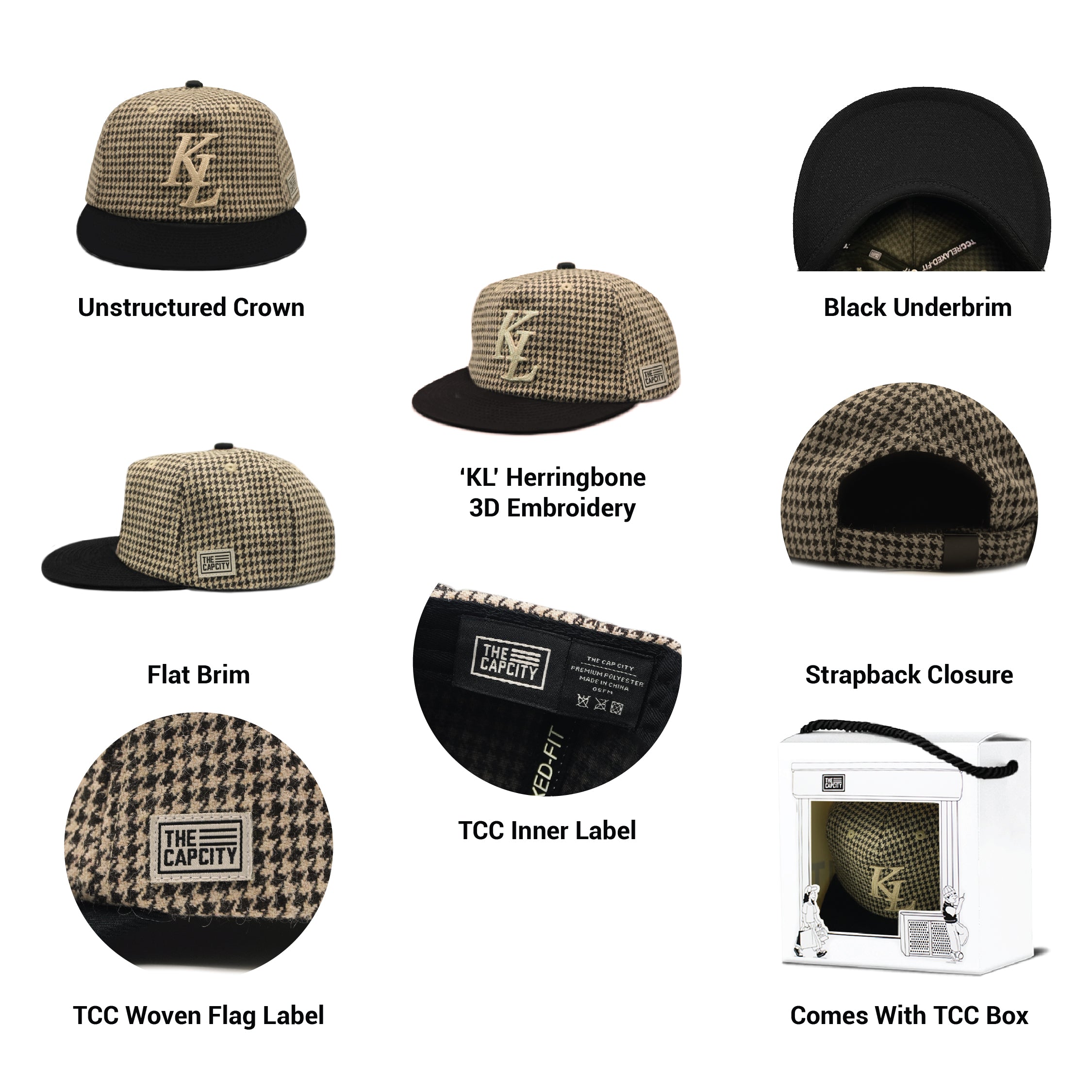 TCC KL LEGACY HOUNDSTOOTH RELAXED-FIT STRAPBACK