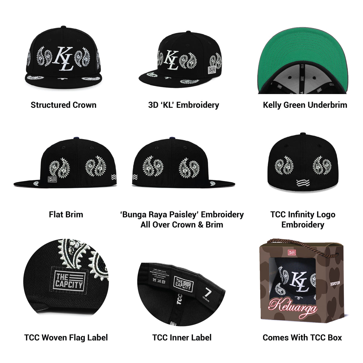 TCC BUNGA RAYA PAISLEY FITTED CAP COLLECTION
