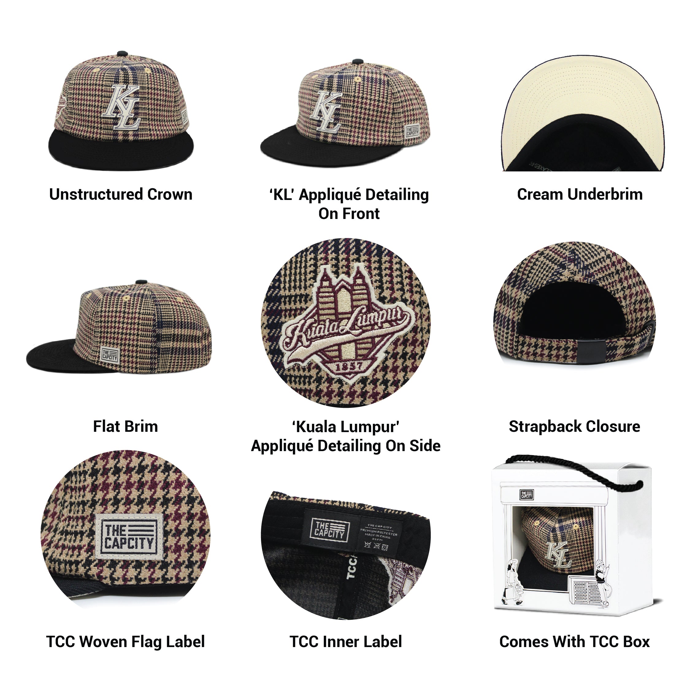 TCC KL LEGACY HOUNDSTOOTH RELAXED-FIT STRAPBACK