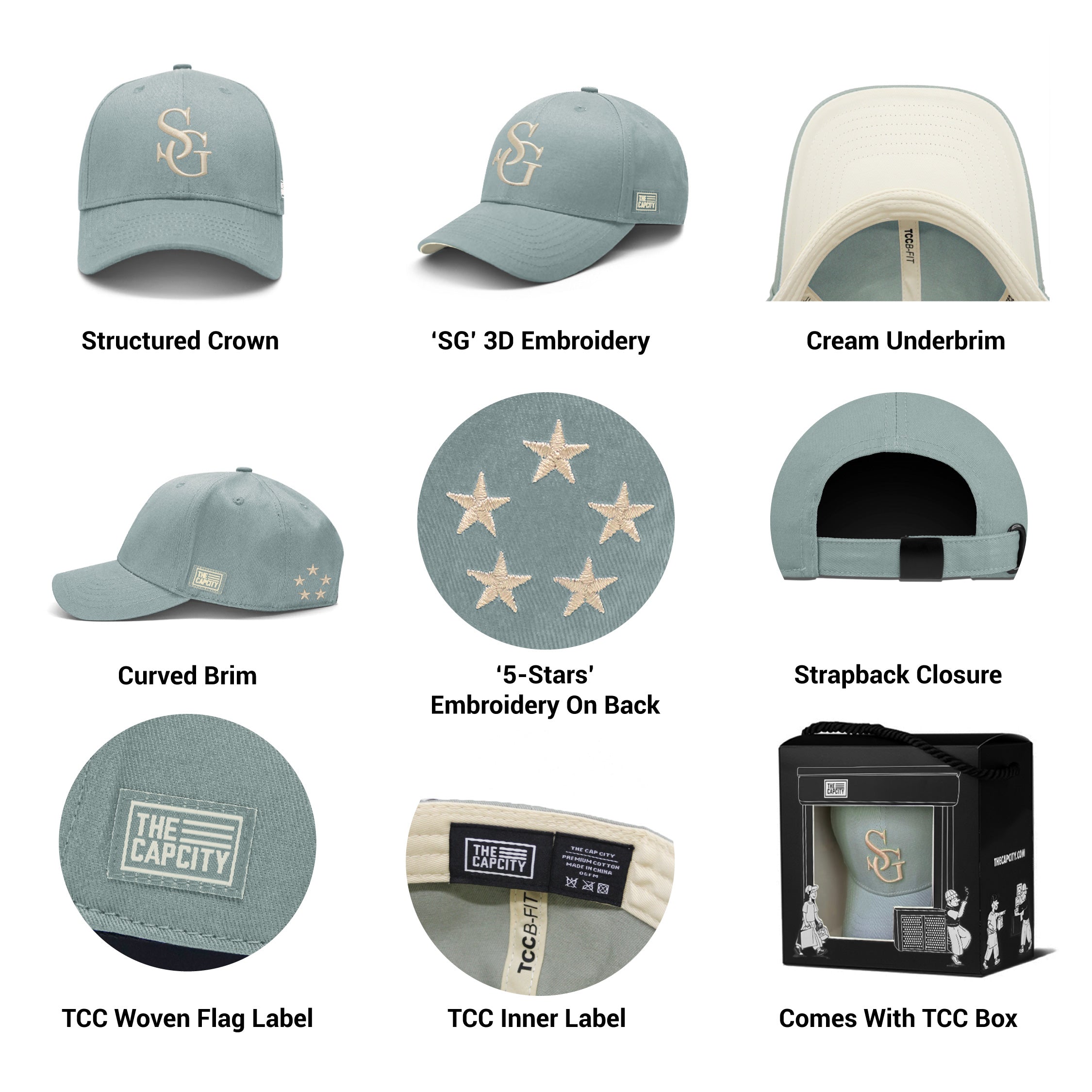 TCC 'MIGHTY SG' B-FIT STRAPBACK CAP COLLECTION