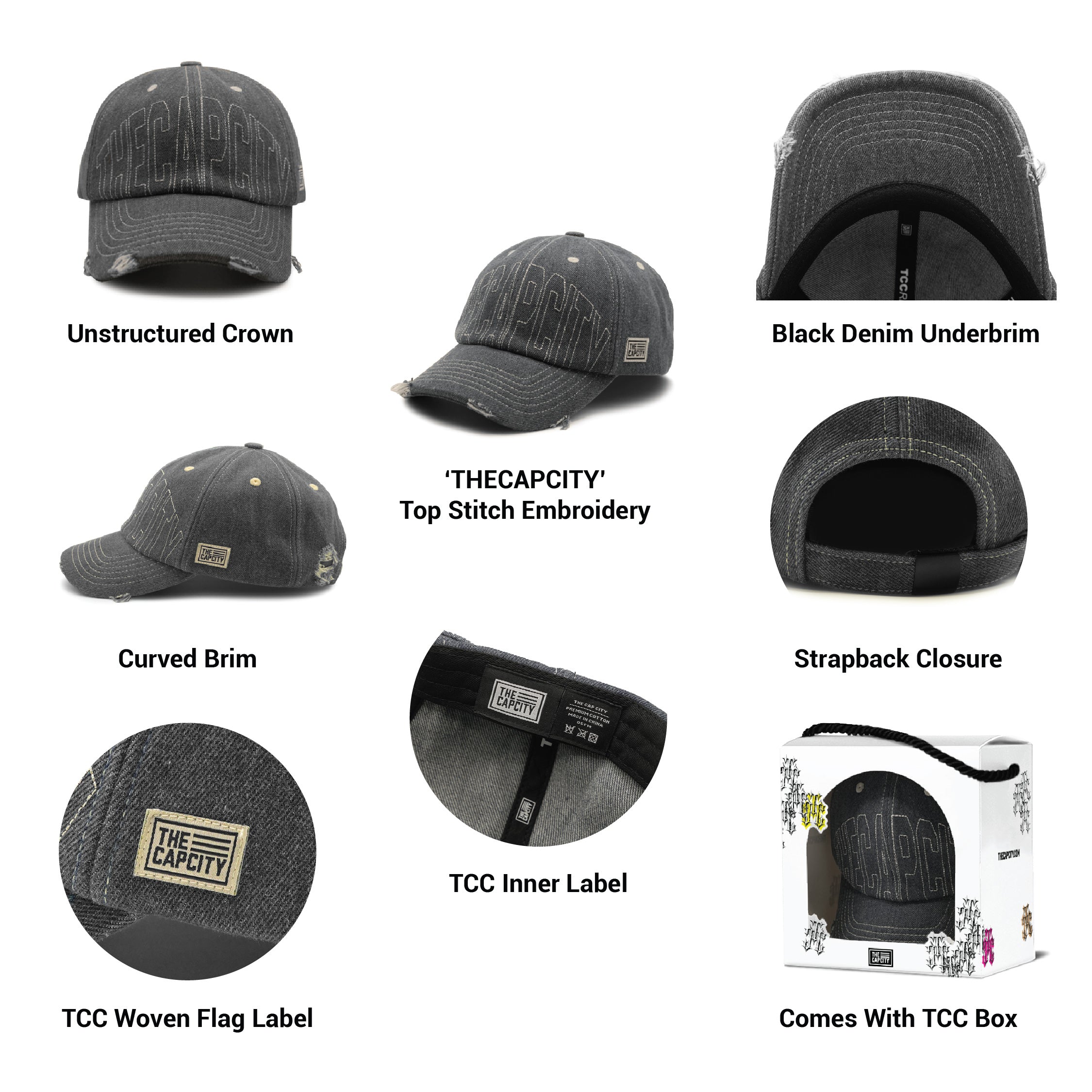 TCC DENIM & STITCHES RELAXED B-FIT STRAPBACK COLLECTION