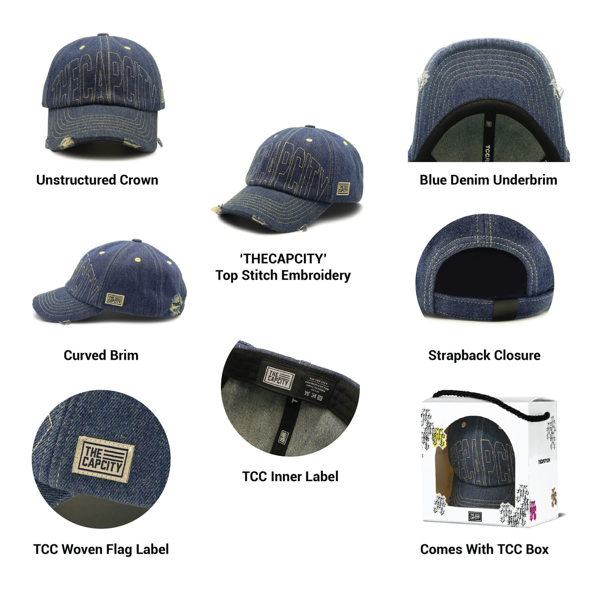 TCC DENIM & STITCHES RELAXED B-FIT STRAPBACK COLLECTION