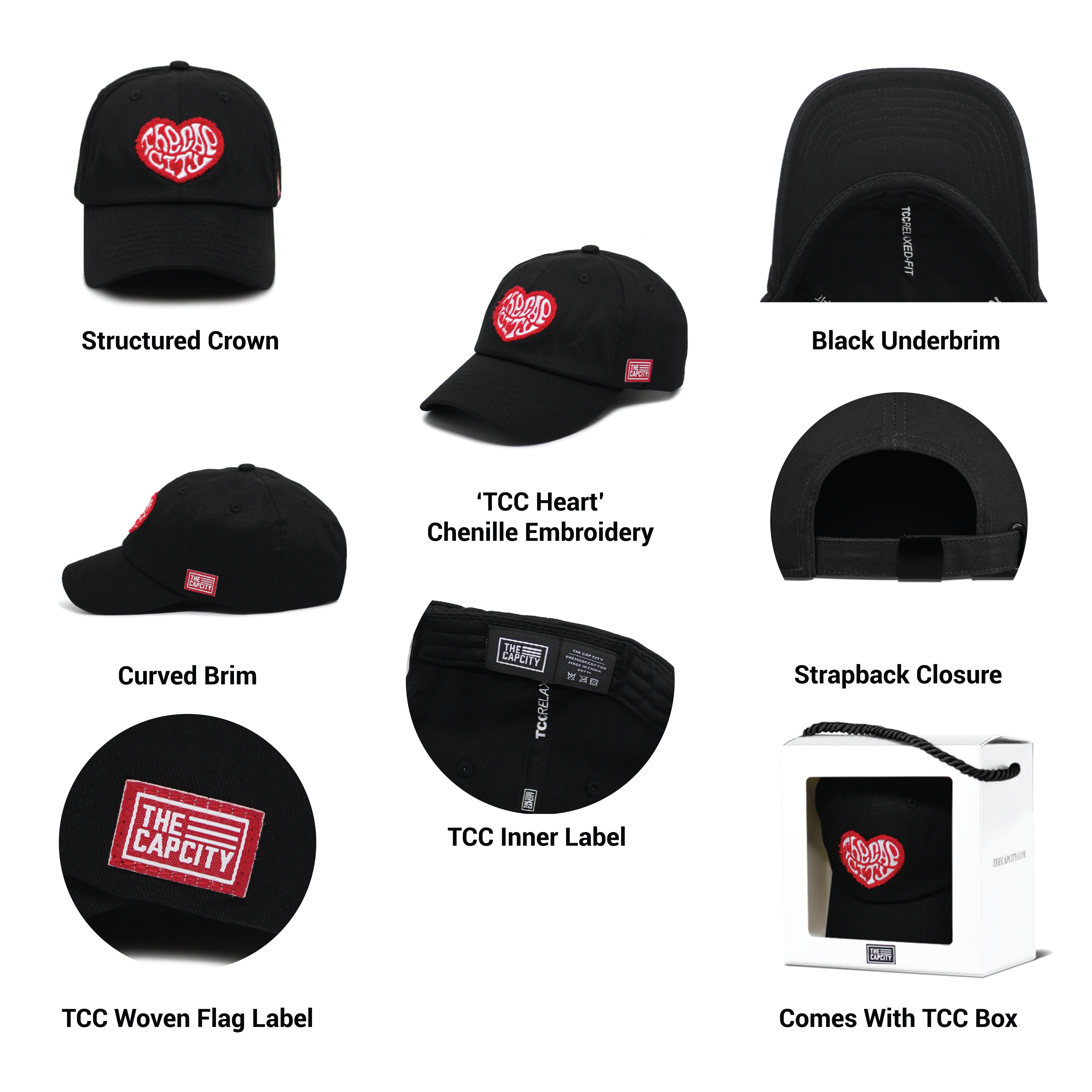 TCC 'HEART BEAT' RELAXED-FIT STRAPBACK COLLECTION